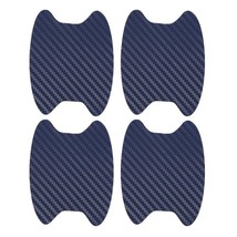 4x Blue Carbon Fiber Car Door Handle Anti-Scratch Protector Film Stickers - £3.62 GBP