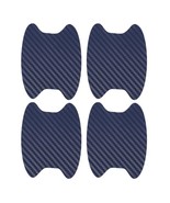 4x Blue Carbon Fiber Car Door Handle Anti-Scratch Protector Film Stickers - £3.82 GBP