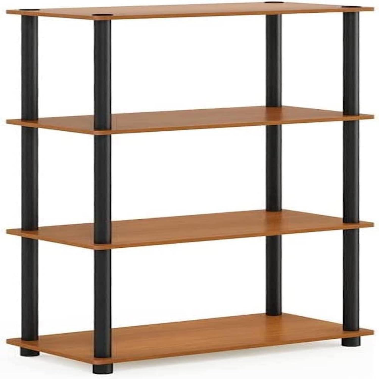 Furinno (99557LC/BK) Turn-N-Tube 4-Tier Multipurpose Shelf Display Rack - Light