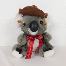 Koala Bear I Love Australia Plush Toy 6.5&quot; Sitting Stuffed Animal With Hat Gray - £7.72 GBP