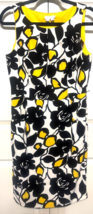London Times Black Floral with Yellow Womens Sleeveless 10 Sheath Dress - $29.70