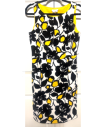 London Times Black Floral with Yellow Womens Sleeveless 10 Sheath Dress - $40.93 CAD