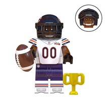 Football Player Bears Super Bowl NFL Rugby Players Minifigures Building Toy - £2.77 GBP