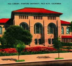 Library Stanford University Palo Alto California CA Vtg Linen Postcard UNP - £3.06 GBP
