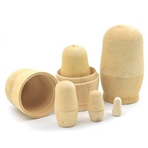 Fujiyuan 1 set Unpainted Wooden Embryos Russian Nesting Blank Doll Matry... - $149.38 MXN