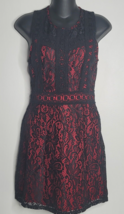 Disney Coco Dress Small Red Black Lace Overlay Los Muertos Fit Flare Love Goth - £16.05 GBP