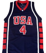 Allen Iverson #4 Team USA Basketball Jersey Navy Blue Any Size image 4