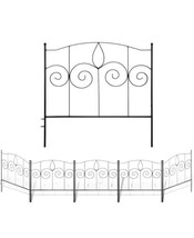 Decorative Garden Fence for Landscaping, 24 in X 10 Ft, 5 Black Panels, ... - £79.71 GBP