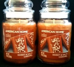 2 Yankee Candle American Home Sweet &amp; Salty Caramel Large Jar-19 oz-Lot Two NEW - £31.60 GBP
