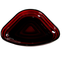 Ruby Red Glass Anchor Hocking Manhattan Relish Tray Inserts MCM Design 6in Dish - £10.38 GBP