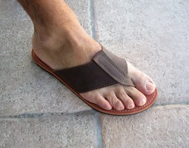 Men&#39;s Handmade Greek Leather Flip Flop Thong Sandals - £45.56 GBP