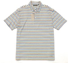 New Daniel Cremieux Signature Men&#39;s Short Sleeve Striped Polo Shirt Multi XL - £38.65 GBP