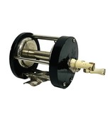 Vintage Bait Casting Reel Unmarked Unbranded Wood Handles 2 1/4" Diameter - $20.90