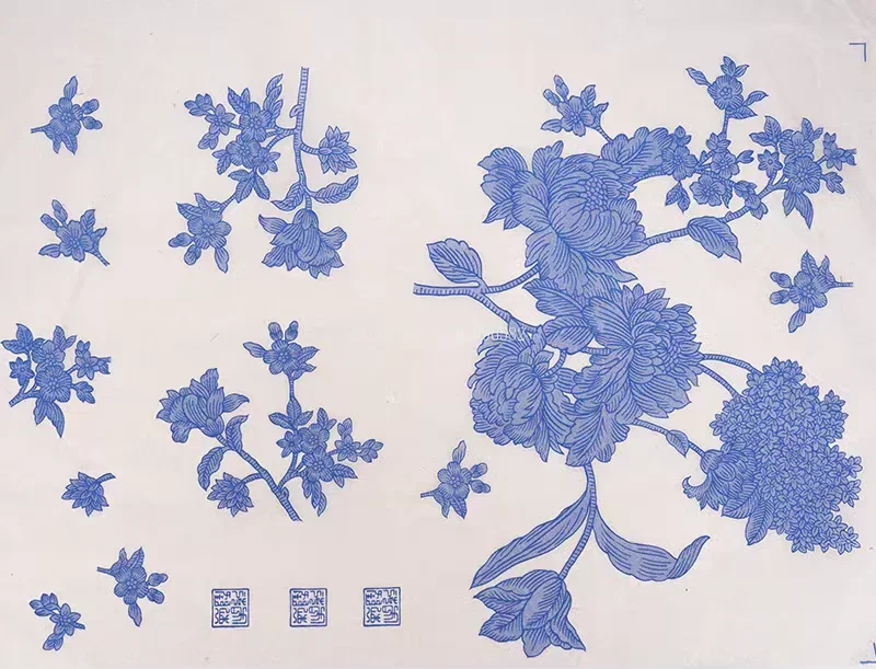 Medium Temperature Firing Ceramic Underglaze Blue and White Stickers Zhe... - $5.94