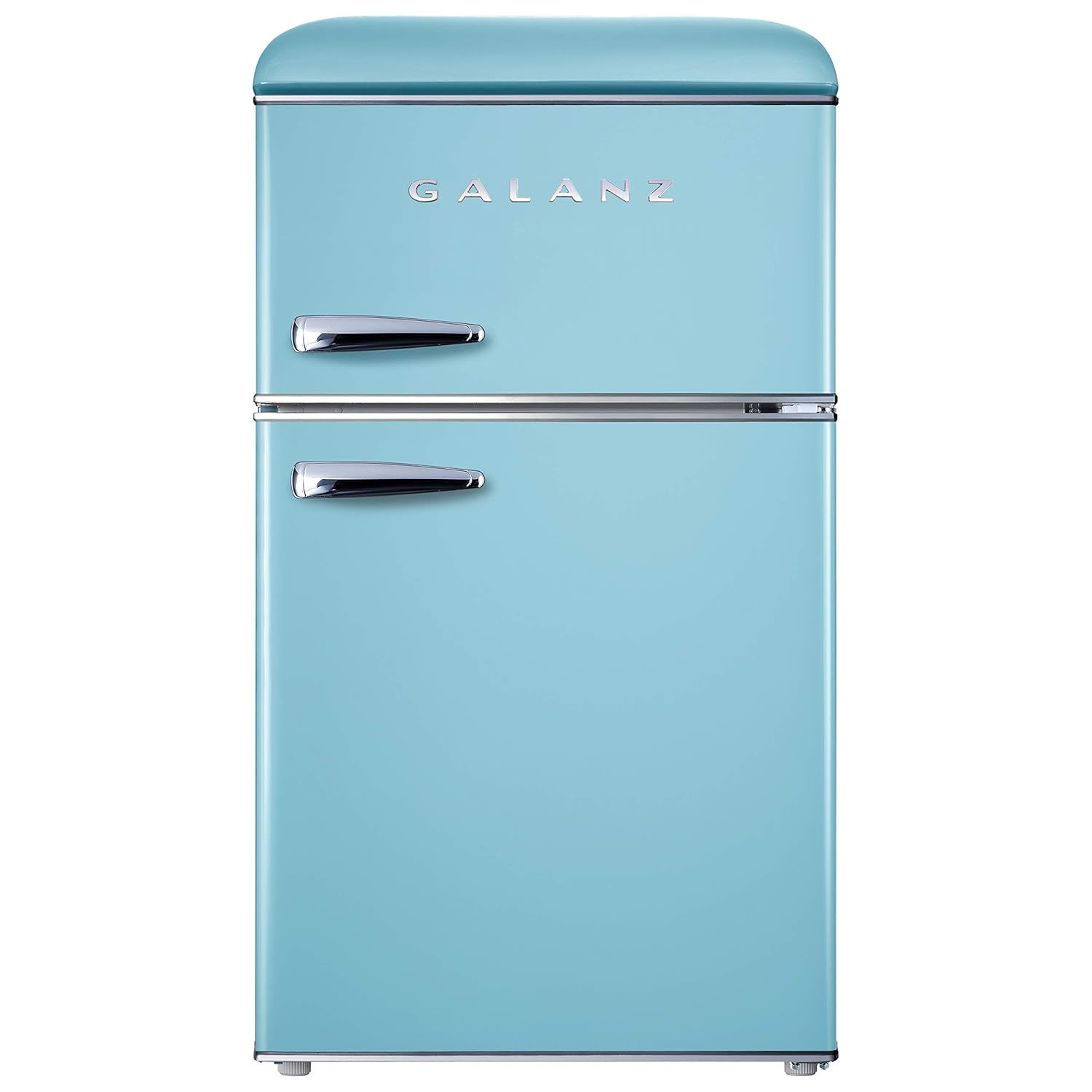 Galanz GLR31TBEER Retro Compact Refrigerator, Mini Fridge with Dual Doors, Adjus