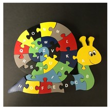 Wood Snail Alphabet Puzzle By Educational Toys Recommended For Ages 3+ E... - $14.74