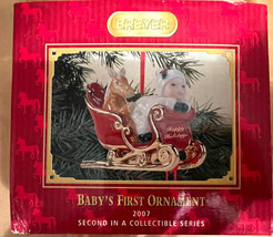 Breyer Baby's First Ornament 2007 Horse w/baby In Sleigh 700817 - $15.30