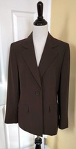 KASPER Classics Chocolate Brown Stitched Pinstripe Lined Dress Jacket (10) - $19.50