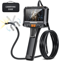 Dual-Lens Articulating Borescope with Light, Elecshion 5&#39;&#39; IPS Screen Tw... - $329.13