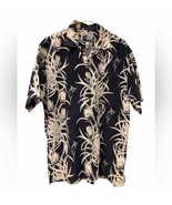 Vtg Bluewater AFTCO Tropical Hawaiian marlin leafy Print Men&#39;s shirt 2X USA - £37.07 GBP
