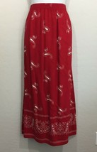 Blair Womens Red Paisley Elastic Waist Long Maxi Modest Skirt Western Me... - $34.99