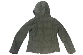 Old Navy Women’s Puffer Jacket Small Green Hooded Faux Fur Trim Winter Coat image 8