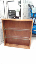 Handmade Oak Wall Storage Unit Display Cabinet 2 Adjustable Glass Shelve... - £156.98 GBP