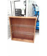 Handmade Oak Wall Storage Unit Display Cabinet 2 Adjustable Glass Shelve... - $196.84