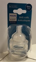2 Philips Flow 4 Bottle Nipples Anti Colic 6+ Month - £7.10 GBP