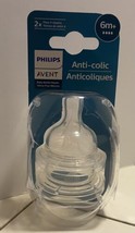 2 Philips Flow 4 Bottle Nipples Anti Colic 6+ Month - £7.23 GBP