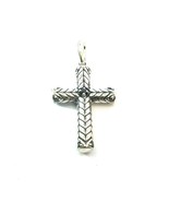 David Yurman Black Diamond Cross Pendant Sterling Silver Estate DY695 - $386.10