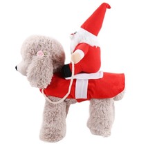 2PCS Pet Santa Claus Riding Costume Funny Clothes Decor Pet Dressing up Cosplay  - £54.86 GBP