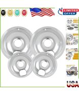 Premium 4-Piece Chrome Drip Pan Set for Kitchen - Easy to Clean &amp; Maintain - $48.94 CAD