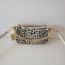 Michael Kors Carmela Small Pouchette Crossbody Bag Light Cream Leather H... - $85.72