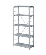 Jurgen Bookshelf, Faux Concrete &amp; Silver Finish - $185.24 CAD