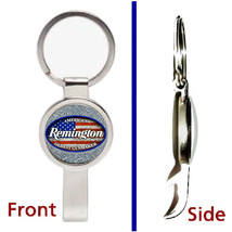 Remington Firearms Guns Pendant or Keychain silver tone secret bottle op... - $12.47