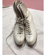 Womens Ice Figure Skates Size 8 White Rare Vintage Ships N 24h - £53.27 GBP