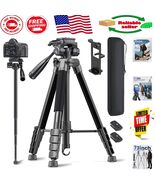 Enhanced Stability 73&quot; Tripod &amp; Monopod for Quick Photography Adjustments - $1,179.65 MXN
