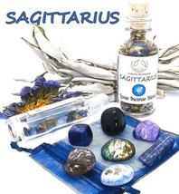 SAGITTARIUS Zodiac Gift Set - Roller Bottle + Crystals + Incense Astrology Wicca - £33.63 GBP
