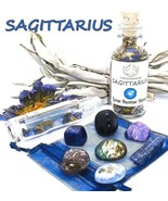 SAGITTARIUS Zodiac Gift Set - Roller Bottle + Crystals + Incense Astrolo... - £32.85 GBP