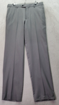 Peter Millar Crown Sport Dress Pants Men&#39;s 32 Gray Polyester Flat Front Straight - £25.59 GBP