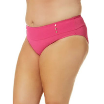 Time and Tru Women&#39;s Mid Rise Button Front Bikini Bottoms Pink Size 2X(20W-22W) - £15.07 GBP