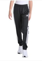 Adidas Boys Girls Jogger Black White Pants Tricot Pockets Active 3-Strip... - $802.15 MXN