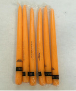 Vintage long taper candles by lenox standtite base lot of 6 orange candles - $19.75