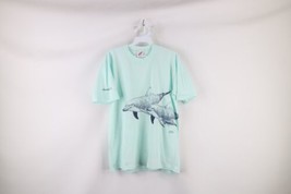 Vintage 80s Streetwear Womens Large Spell Out Florida Dolphins T-Shirt Blue USA - £27.36 GBP