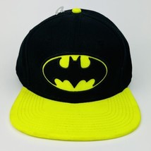 Batman Black &amp; Neon Yellow Snap Back Cap Hat by DC Comics OS NEW Gotham ... - £11.54 GBP