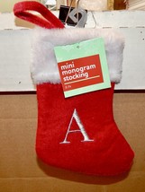 Christmas Monogram Mini Stockings You Choose The Letter 7&quot; x 5&quot; Plush So... - £2.98 GBP