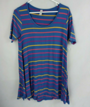 NWT LuLaRoe Perfect T Blue With Multi-Colored Stripes Size XXS - £15.32 GBP