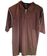 Numen Classic Men&#39;s Brown Sheen Shirt Collared Partial Sheer 1/4 Zip Cit... - £6.78 GBP