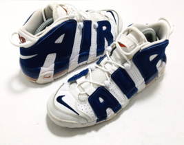 Nike Air More Uptempo Knicks White Blue Orange Size 7Y Sneakers 415082 103 - £53.44 GBP